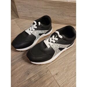 Rachel Zoe Women's Leopard Animal Print Running Sneakers Size 8.5 Black